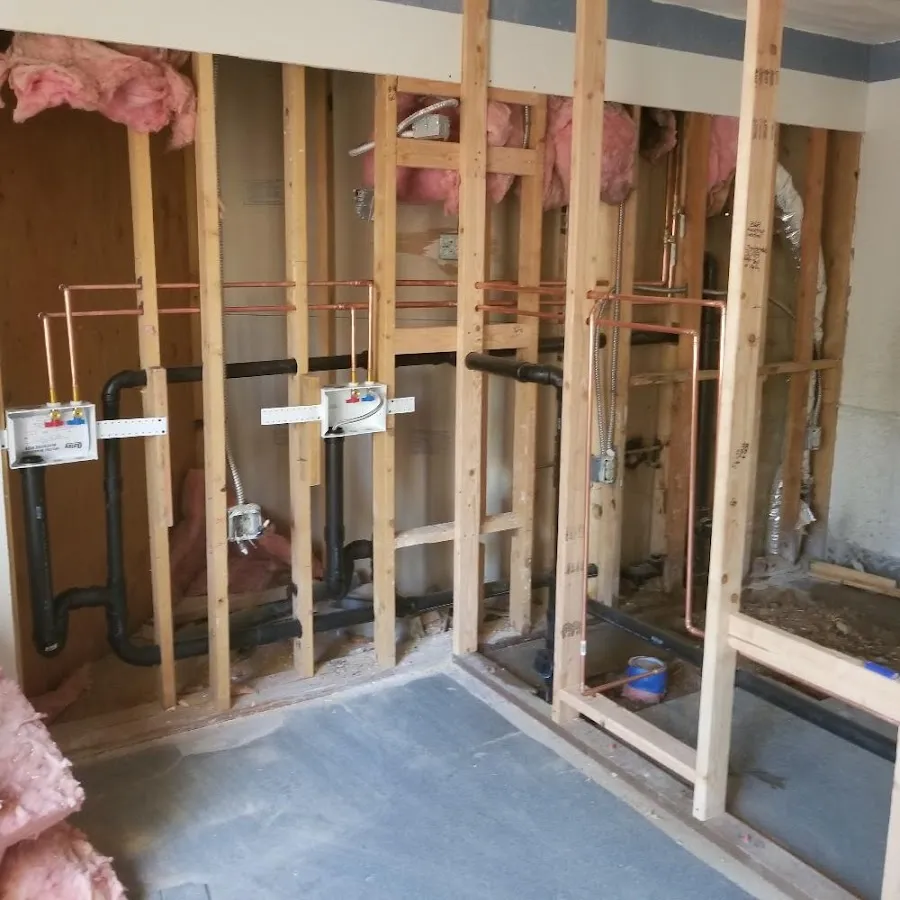 Copper pipe rough-in and plumbing installation in Anamosa